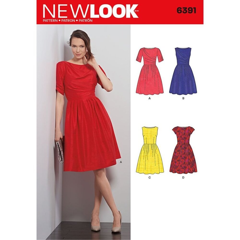 New Look Sewing Pattern 6391 Dresses Sleeves Sleeveless Misses Sizes 8-18‎